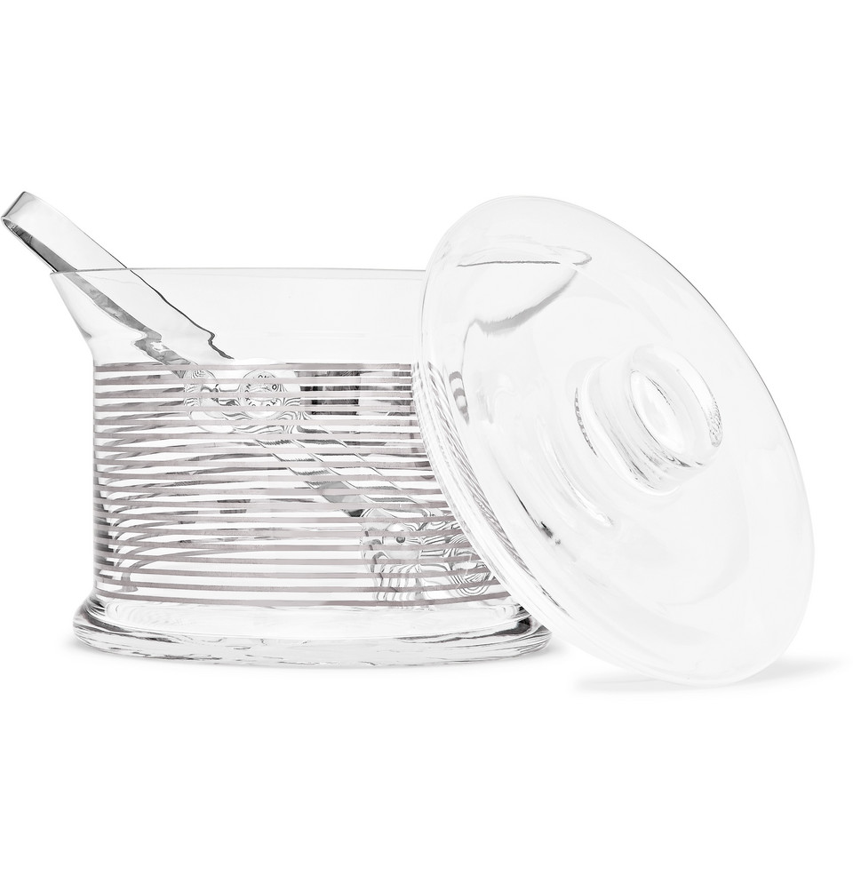 Tom Dixon, Tank Striped Glass Ice Bucket And Tongs - The Lux Cut